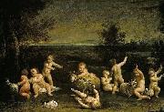 Giuseppe Maria Crespi Cupids Frollicking oil painting